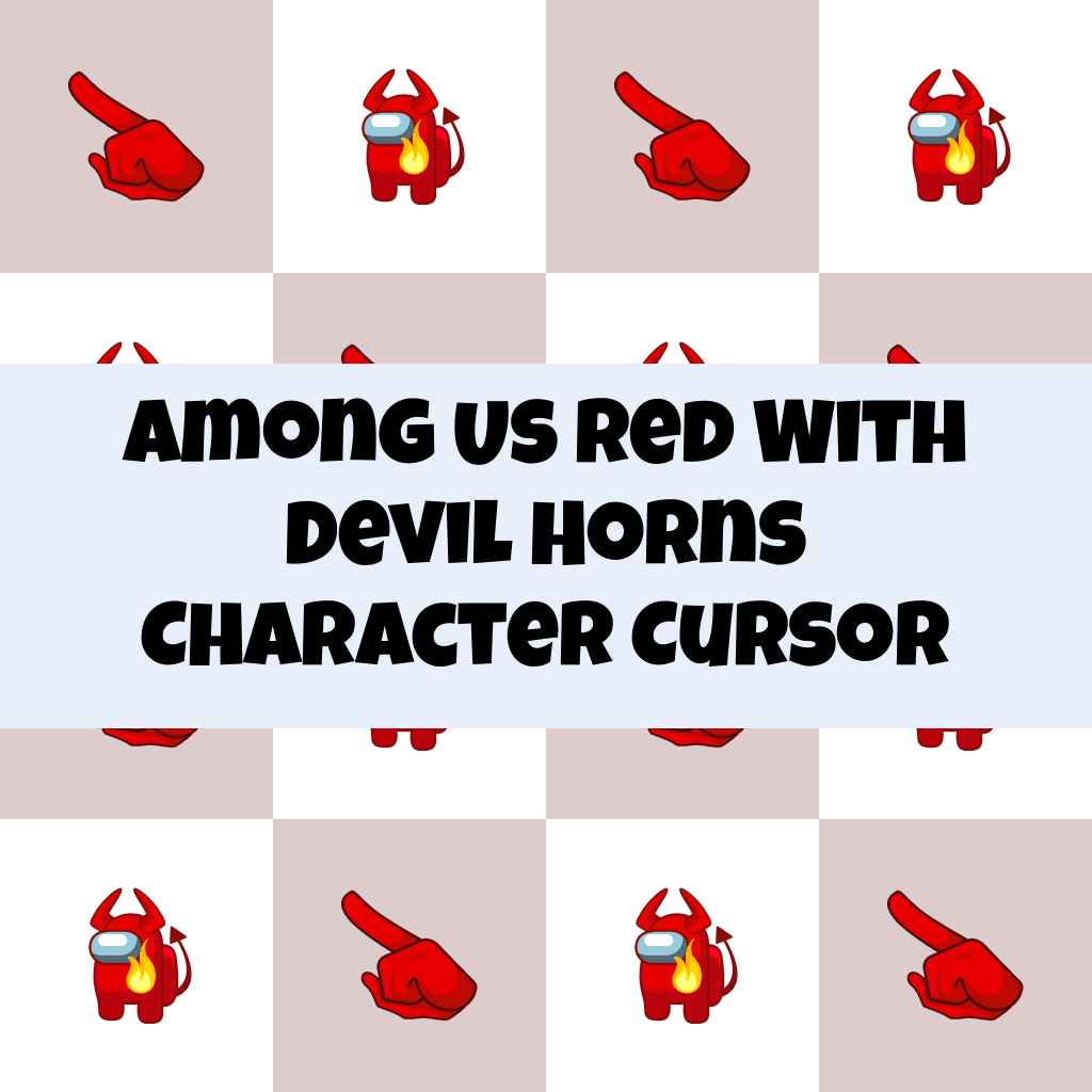 Preview Among Us Red with Devil Horns Character cursor custom cursor pack
